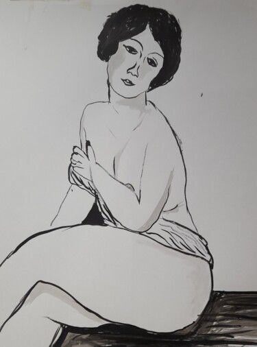 Dibujo titulada "Rêve de femme" por Daniel.C, Obra de arte original, Tinta