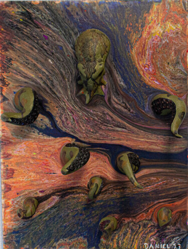 Ζωγραφική με τίτλο "Octopus" από Daniel Cerqueira, Αυθεντικά έργα τέχνης, Ακρυλικό