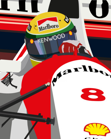 Artes digitais intitulada "AYRTON" por Daniel Chastan, Obras de arte originais, Trabalho Digital 2D