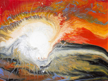 Painting titled "Tsunami Sunset" by Daniel Clayton, Original Artwork, Acrylic