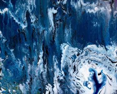 Painting titled "Ice Chasm" by Daniel Clayton, Original Artwork, Acrylic