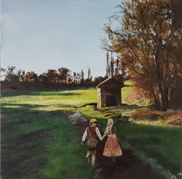 Painting titled "Hansel & Gretel" by Daniel Combe (DACO), Original Artwork, Acrylic