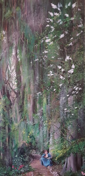 제목이 "Le Repaire"인 미술작품 Daniel Combe (DACO)로, 원작, 아크릴 나무 들것 프레임에 장착됨