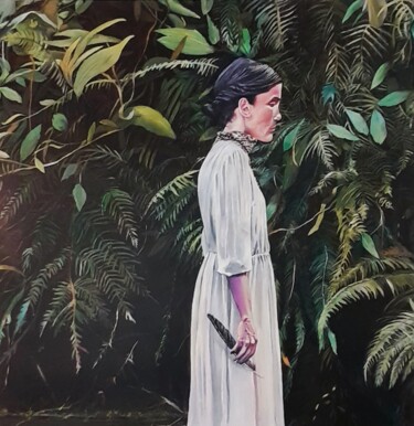 Malerei mit dem Titel "Marie Laveau" von Daniel Combe (DACO), Original-Kunstwerk, Acryl
