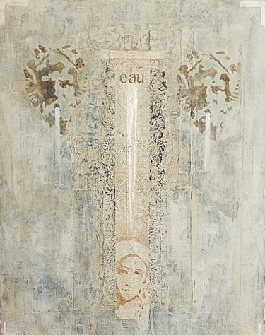 Ζωγραφική με τίτλο "mon village" από Daniel Coste, Αυθεντικά έργα τέχνης, Ακρυλικό Τοποθετήθηκε στο Ξύλινο φορείο σκελετό
