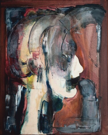 Painting titled "Digestion" by Daniel Derderian, Original Artwork, Oil Mounted on Wood Stretcher frame