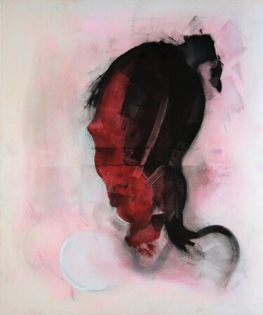 Картина под названием "Red skin" - Daniel Derderian, Подлинное произведение искусства, Масло Установлен на Деревянная рама д…