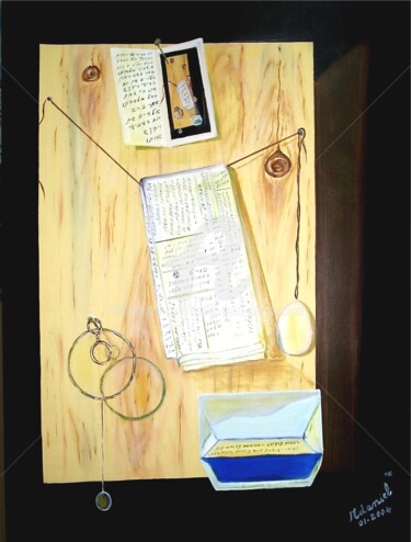 Картина под названием "Le Journal" - Daniel Dr. El Dan (Mdaniel), Подлинное произведение искусства, Масло