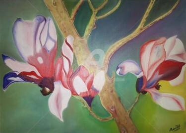 Peinture intitulée "L'Arbre en Fleurs" par Daniel Dr. El Dan (Mdaniel), Œuvre d'art originale, Huile