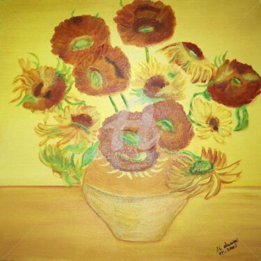 Painting titled "Le Tournesol" by Daniel Dr. El Dan (Mdaniel), Original Artwork, Oil