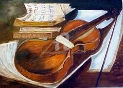 Painting titled "GUITARE" by Daniel Dr. El Dan (Mdaniel), Original Artwork, Oil