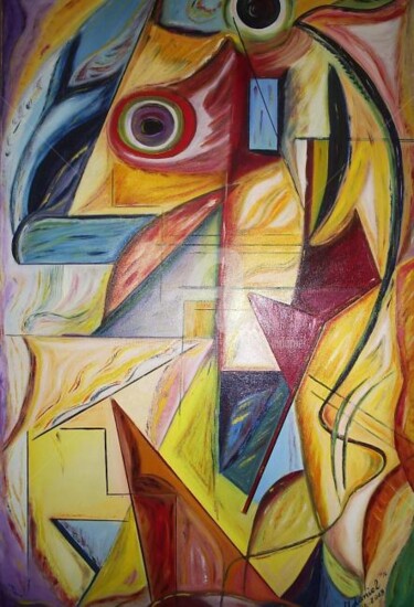 Malerei mit dem Titel "La Réflexion" von Daniel Dr. El Dan (Mdaniel), Original-Kunstwerk, Öl