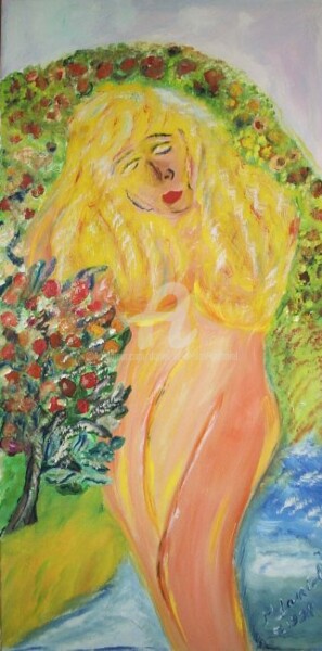 Painting titled "La Blonde" by Daniel Dr. El Dan (Mdaniel), Original Artwork, Oil