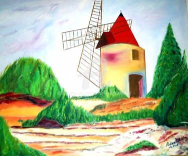 「Moulin」というタイトルの絵画 Daniel Dr. El Dan (Mdaniel)によって, オリジナルのアートワーク, オイル