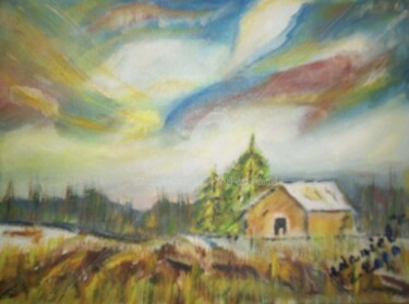 Painting titled "Ma Cabane" by Daniel Dr. El Dan (Mdaniel), Original Artwork, Oil