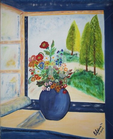 Peinture intitulée "Fenêtre" par Daniel Dr. El Dan (Mdaniel), Œuvre d'art originale, Huile