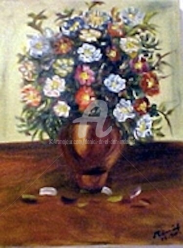 Pintura intitulada "Le Bouquet de fleurs" por Daniel Dr. El Dan (Mdaniel), Obras de arte originais, Óleo