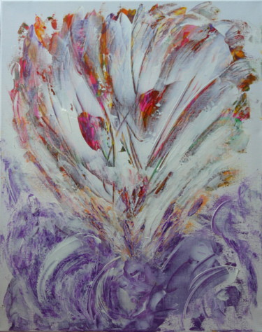 Peinture intitulée "Fleur de neige" par Daniel Dumetz, Œuvre d'art originale, Huile