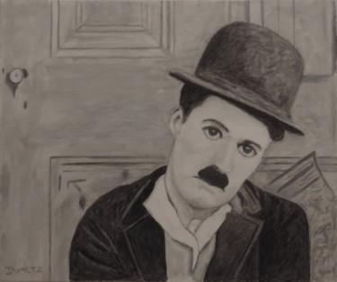 Peinture intitulée "Charlie Chaplin" par Daniel Dumetz, Œuvre d'art originale, Acrylique