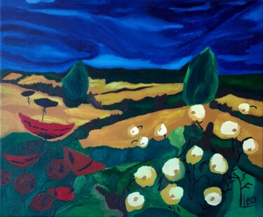 Peinture intitulée "Ciel d' orage dans…" par Daniel Garcia (Léo), Œuvre d'art originale, Huile