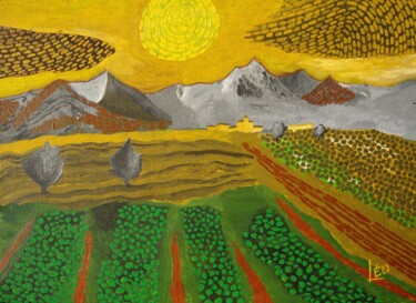 Painting titled "Sainte-Victoire, Va…" by Daniel Garcia (Léo), Original Artwork, Acrylic