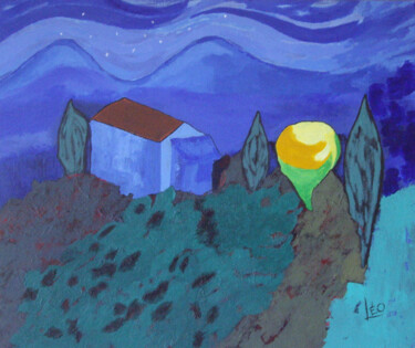 Painting titled "Nuit  étoilée" by Daniel Garcia (Léo), Original Artwork, Acrylic