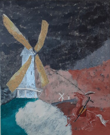 Schilderij getiteld "Don Quichotte de la…" door Daniel Garcia (Léo), Origineel Kunstwerk, Acryl