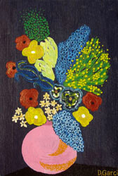 Painting titled "Bouquet de Fleurs" by Daniel Garcia (Léo), Original Artwork