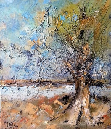 Картина под названием "Arbre d'automne" - Daniel Giacchi, Подлинное произведение искусства, Масло