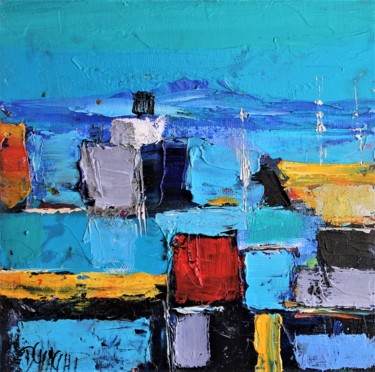 Painting titled "Port de Toulon" by Daniel Giacchi, Original Artwork, Oil