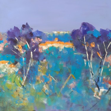 Painting titled "Provence bleue" by Daniel Giacchi, Original Artwork, Acrylic