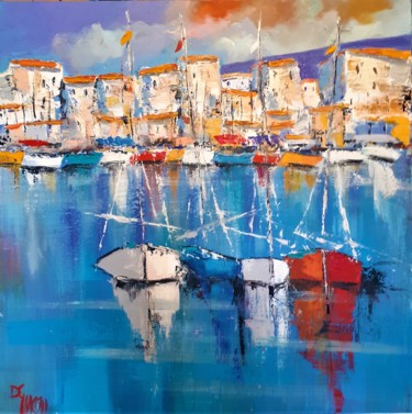 Pintura intitulada "le port de Cassis" por Daniel Giacchi, Obras de arte originais, Óleo