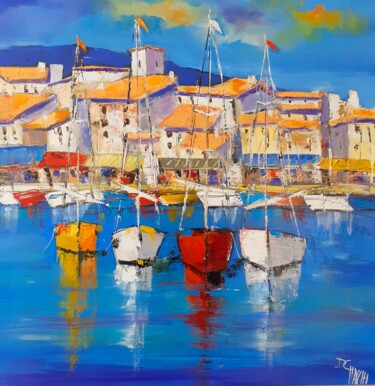 Картина под названием "Port de Cassis" - Daniel Giacchi, Подлинное произведение искусства, Масло