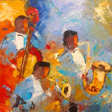 Painting titled "Jazz à Juans les pi…" by Daniel Giacchi, Original Artwork, Oil