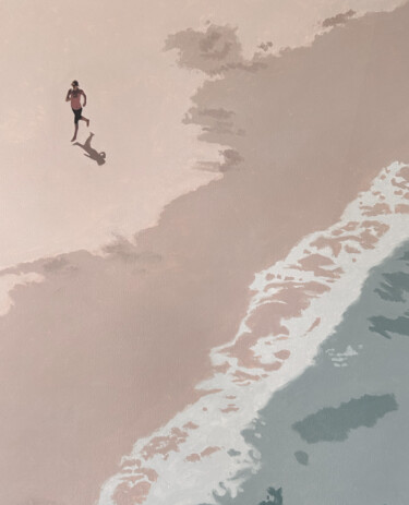 Картина под названием "The runner" - Daniel Gibert, Подлинное произведение искусства, Масло Установлен на Деревянная рама дл…