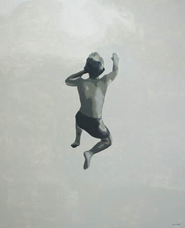 Painting titled "Here I go" by Daniel Gibert, Original Artwork, Oil Mounted on Wood Stretcher frame