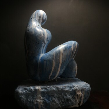 Sculpture titled "Blue Mama" by Daniel Gomez, Original Artwork, Concrete