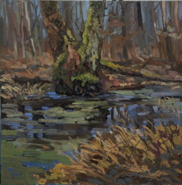 RZEKI PUSZCZY BIAŁOWIESKIEJ. BRASZCZA Peinture intitulée "RZEKI PUSZCZY BIAŁO…" par Daniel Gromacki, Œuvre d'art originale, Huile