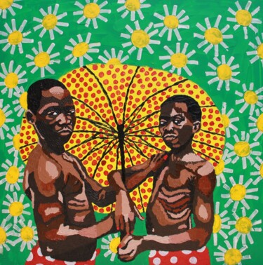 Painting titled "Brotherly love" by Daniel Gyekyi Gyan, Original Artwork, Acrylic