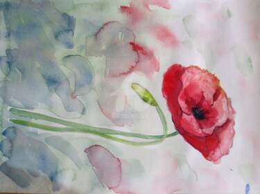 Pintura intitulada "Spring" por Daniel Heinz, Obras de arte originais, Aquarela