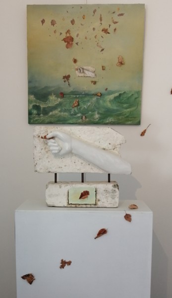 Γλυπτική με τίτλο "Le temps en cadeau" από Daniel Jacquinot, Αυθεντικά έργα τέχνης, Λάδι Τοποθετήθηκε στο Ξύλινο φορείο σκελ…