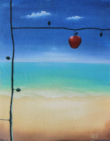 Peinture intitulée "" plage ... "" par Daniel Jacquinot, Œuvre d'art originale, Huile