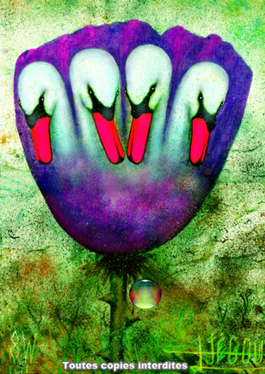 Peinture intitulée "fleur-cygne.jpg" par Daniel Jègoû, Œuvre d'art originale, Autre