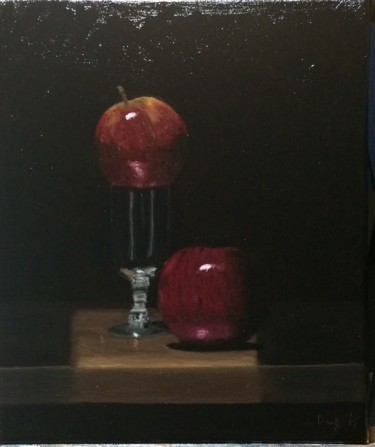 제목이 "Shadow Box Apples"인 미술작품 Flatty로, 원작, 기름