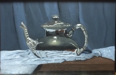 Schilderij getiteld "Tea Pot" door Flatty, Origineel Kunstwerk, Olie