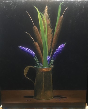 Painting titled "Catnine Tails and F…" by Flatty, Original Artwork, Oil
