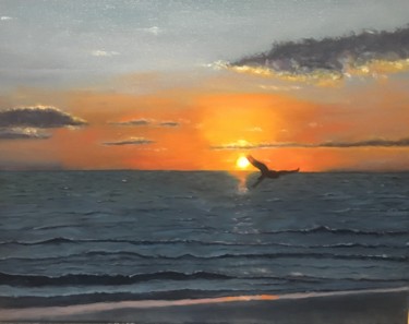 제목이 "Sarasota sunset"인 미술작품 Flatty로, 원작, 기름