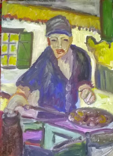 Painting titled "Le Chef" by Daniel-Julien Million, Original Artwork, Oil