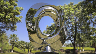 Sculpture intitulée "Enigmatic Vortex#1" par Daniel Kei Wo, Œuvre d'art originale, Acier inoxydable