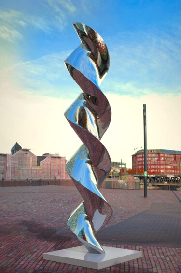 Sculpture intitulée "Continuum #2" par Daniel Kei Wo, Œuvre d'art originale, Acier inoxydable